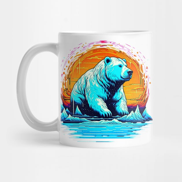 Retro Polar Bear in The Sun by vystudio